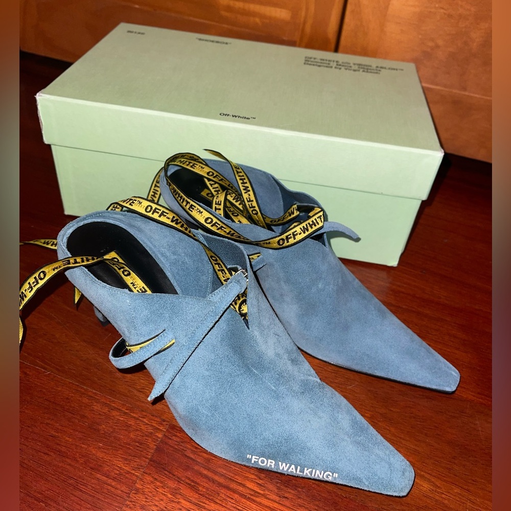 Off-White For Walking Suede Mules